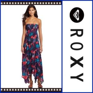 💃 Roxy Floral Maxi Dress Handkerchief Hem 💃